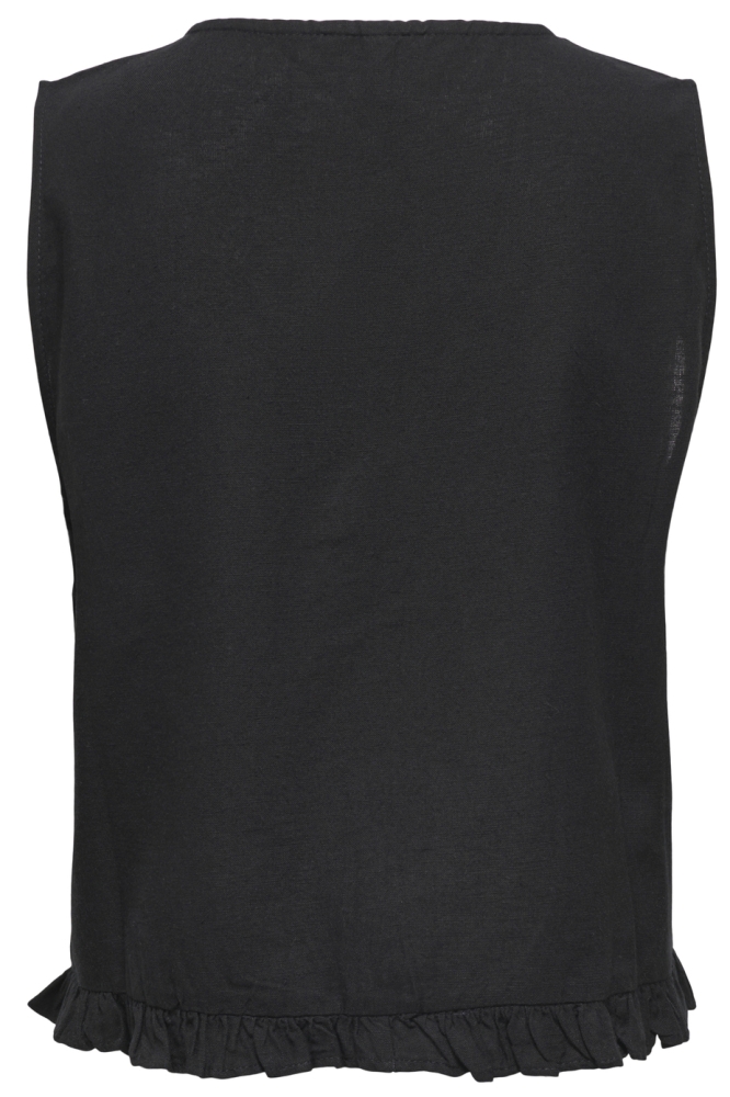 ONLJAKIRI LINEN S/L EMB VEST PTM 15346503 BLACK
